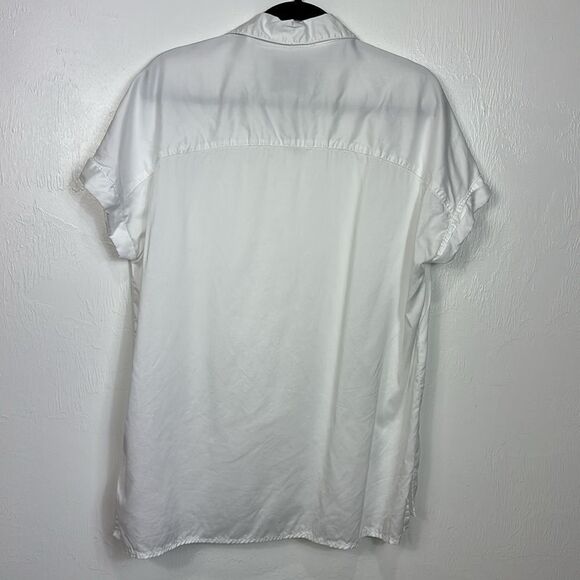 Lola River White Chest Pocket Short Sleeve Button Down Shirt Size L - Picture 4 of 8